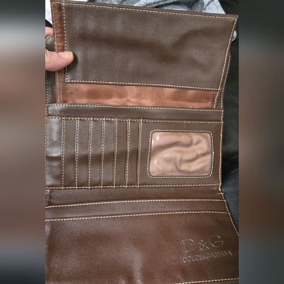 Dolce & Gabbana Brown Leather Vintage Unauthenticated Wallet 7.5"×4" - Picture 5 of 8